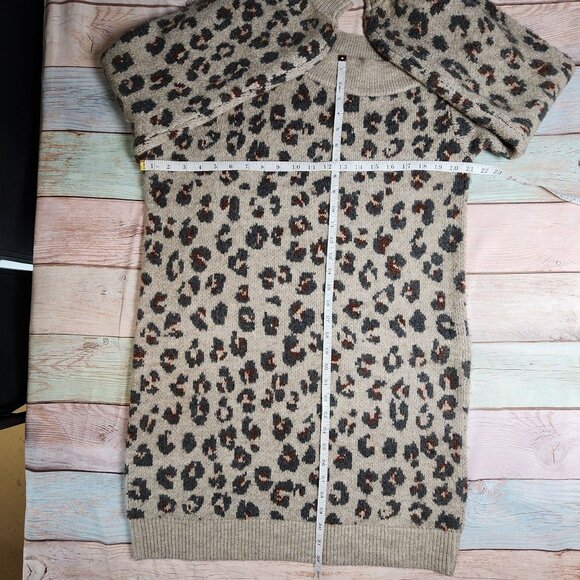 Steve Madden Leopard Print Sweater Dress Large - Picture 8 of 10